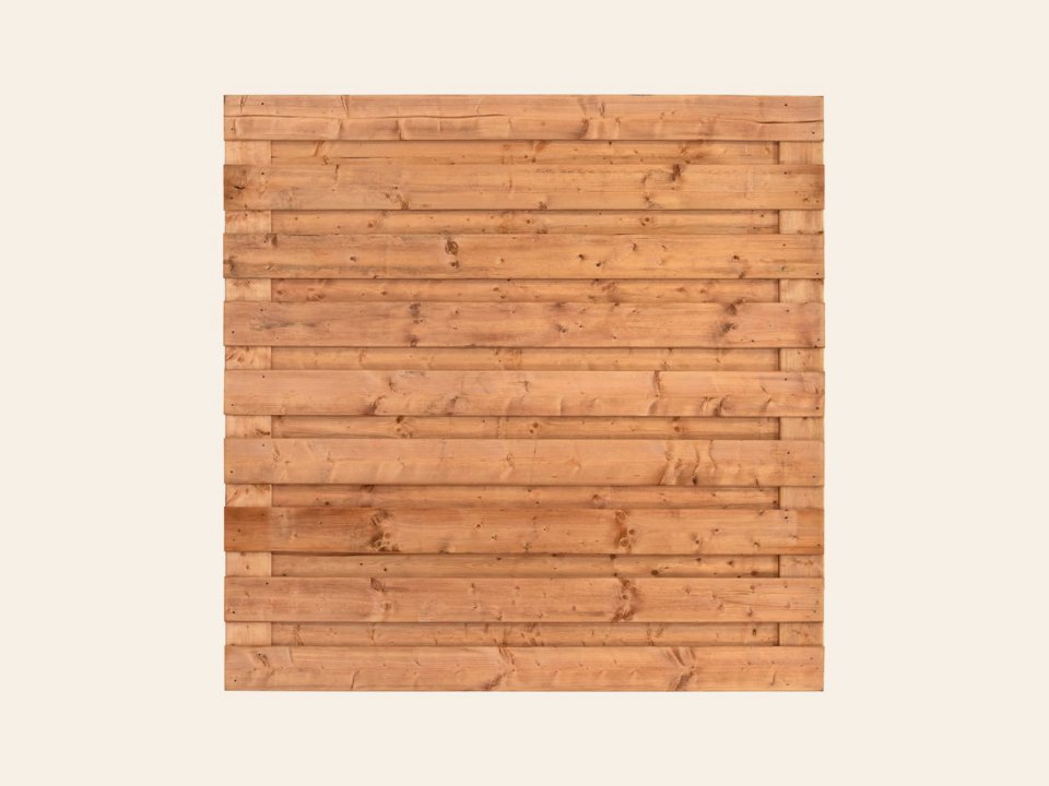 Tuinscherm Zagora, Red Class Wood geïmpregneerd vuren, RVS-geschroefd, 21-planks (19+2) 180 × 180 cm