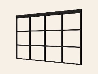 Complete set steellook glaswand zwart