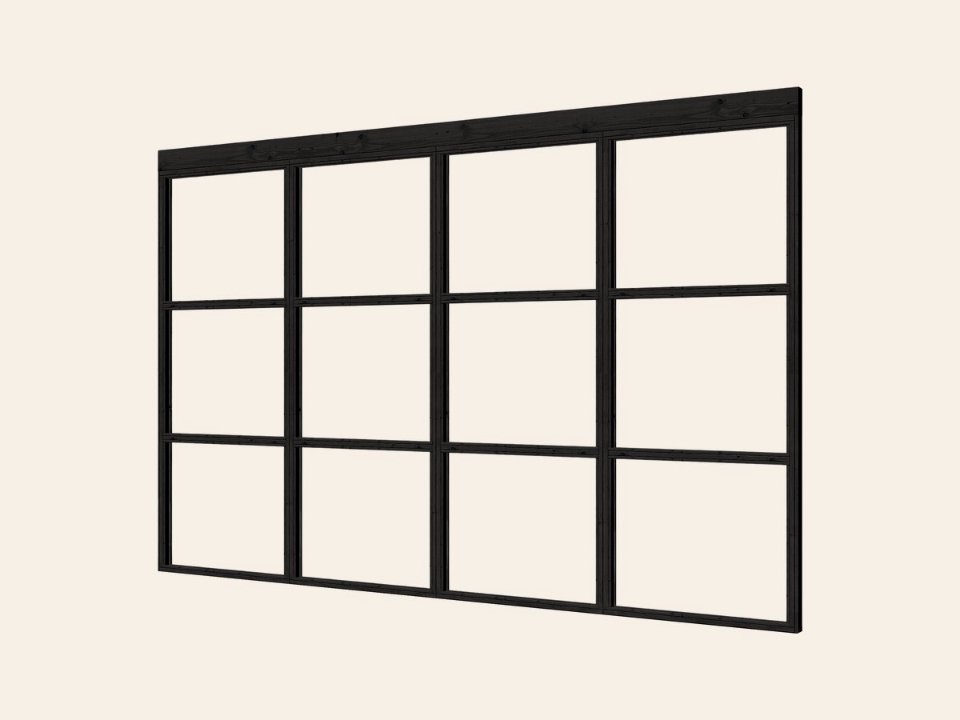 Complete set steellook glaswand zwart
