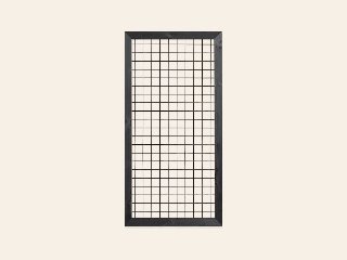 Gaaselement, zwart gespoten vuurverzinkt, maaswijdte 7,5 × 7,5 cm, met robuust kader, zwart gespoten grenen, 4,4 × 6,8 cm
