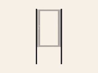 Poortpalen staal (set 2 stuks), zwart gepoedercoat, fijnstructuur