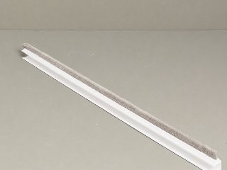 Tochtborstel enkel L265 cm, verkeerswit RAL 9016