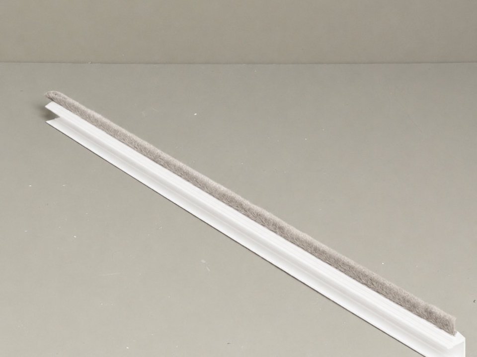 Tochtborstel enkel L265 cm, verkeerswit RAL 9016