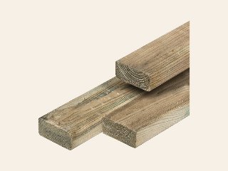 Grenen regel groen geïmpregneerd, geschaafd, ronde hoeken, 44 × 95 mm, 4,00 m