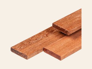 Keruing hardhout plank 1,6 × 7,0 × 180 cm, geschaafd, ronde hoeken