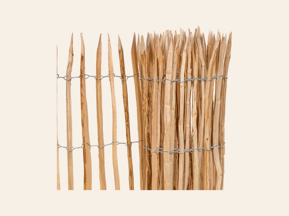 Hazelaarrol, 3 draden, latafstand 4 tot 5 cm L460 × H100 cm