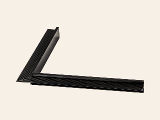 Aluminium daktrim binnenhoek RAL9005 4,5 × 4,5 × 50 cm + 1 klang