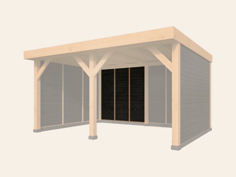 Rijssen wand module zwart geïmpregneerd