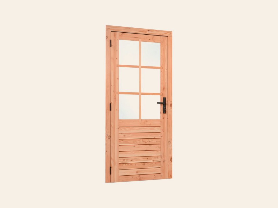 Red Class Wood enkele glas deur 6-ruits, B1000 × H2050 mm buitenmaat