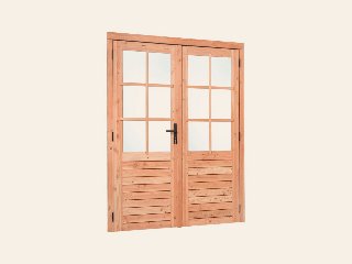 Red Class Wood dubbele glas deur 6-ruits, B1850 × H2050 mm buitenmaat