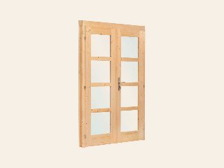 Dubbele deur+kozijn, enkel glas D1
