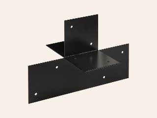Pergola Hoekverbinding met Verlenging zwart gecoat voor balken open model
