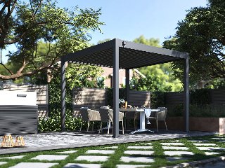 Tuindeco Advance line vrijstaande aluminium overkapping antraciet