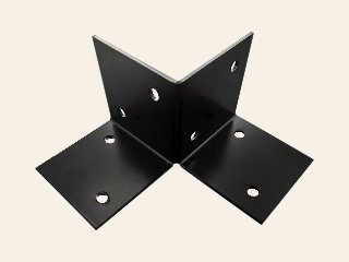 Pergola vloerelement voor palen, zwart gepoedercoat, incl. bevestigingsset