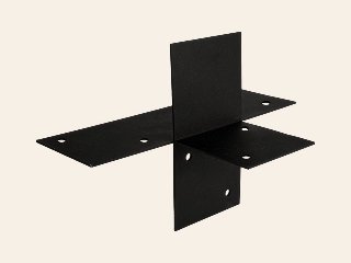 Pergola hoekverbinding met verlenging voor balken met bevestigingsmateriaal, zwart gepoedercoat, incl. bevestigingsset