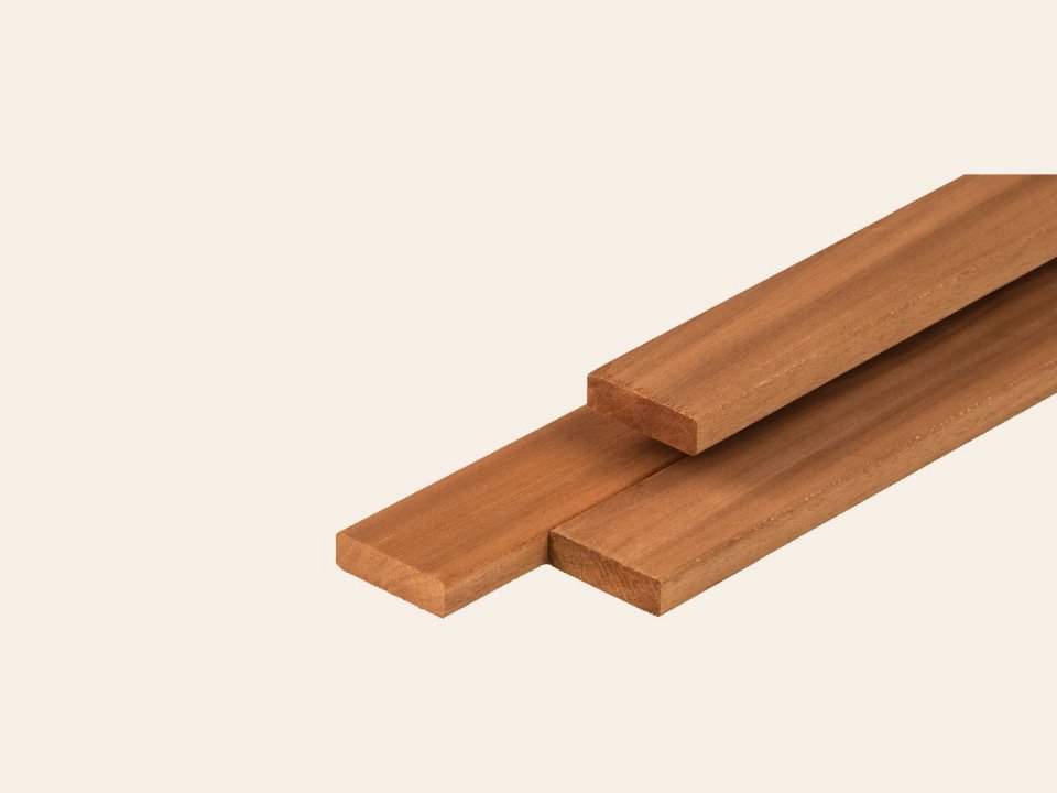 Thermoline ayous hardhout plank thermisch gemodificeerd, geschaafd