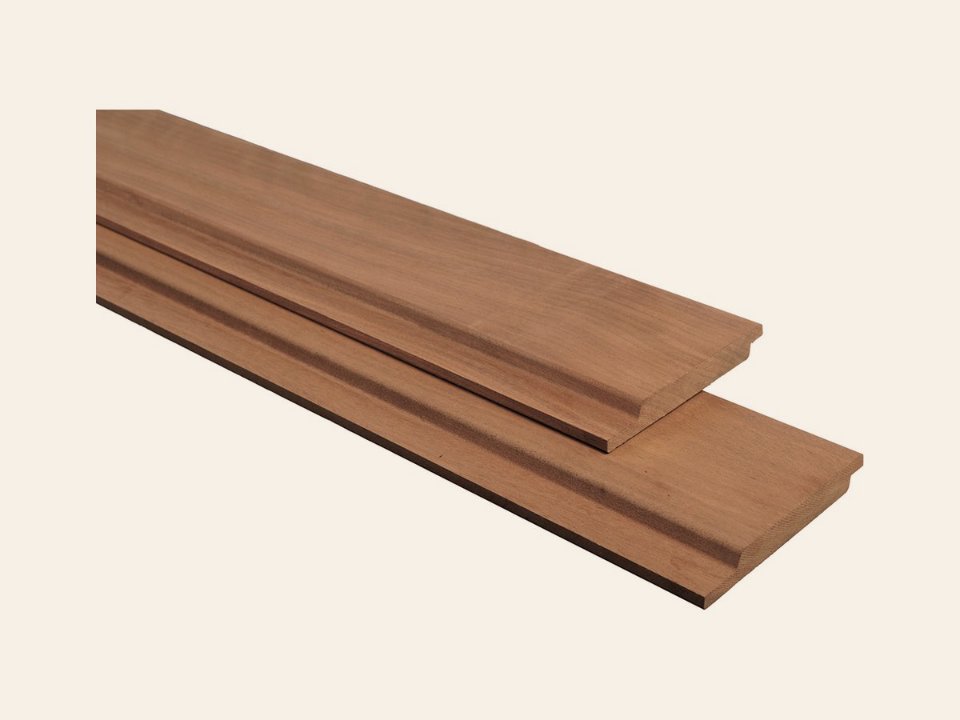 TimbraTech Advance amescla hardhout channelsiding, thermisch gemodificeerd, geschaafd