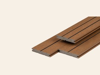 PuraDock composiet vlonderplank, massief, 1 zijde 1 groef, 1 zijde 2 groeven, fijne houtnerf, clip systeem