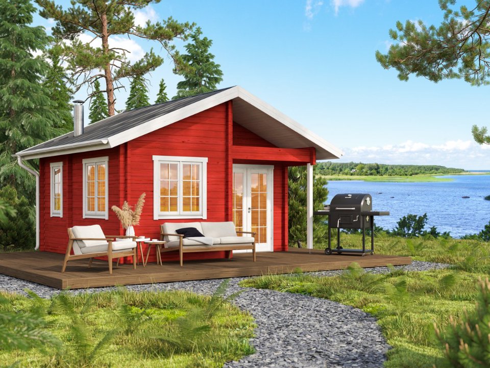 Sauna huis Tanhua, 70 mm, onbehandeld
