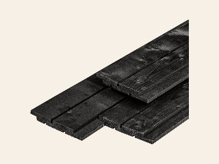 Vuren channelsiding zwart gespoten 18 × 145 mm