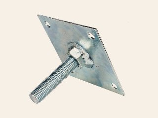Hoogteverstelling M16, plaat 10 × 10 cm