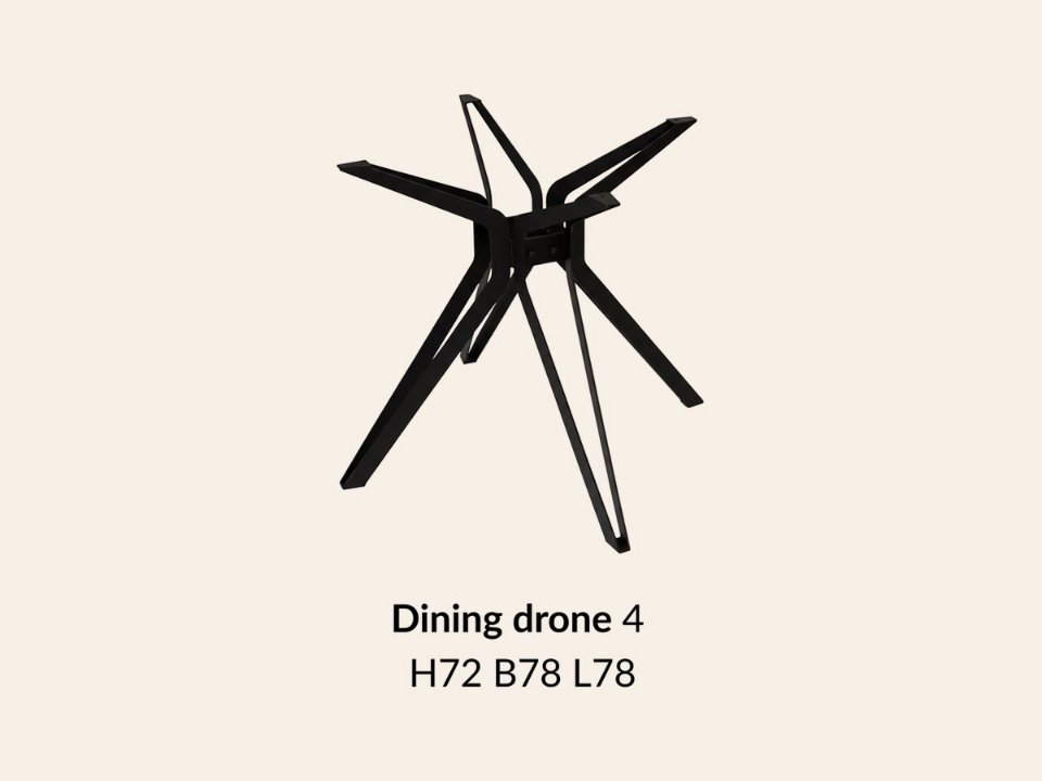 Metalen onderstel Dining Drone 4 zwart RAL9005 - 89 × 72 cm