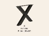 Metalen onderstel X RAL9010 - 71 cm hoog - 80 cm breed. Profiel, foto 2