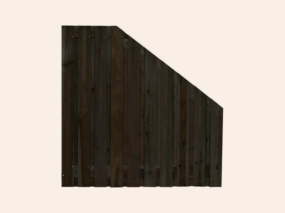 Tuinscherm 21 planks 180/90 × 180 cm Verloopscherm zwart gespoten