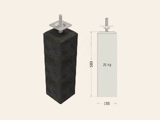 Betonpoer antraciet M – M20