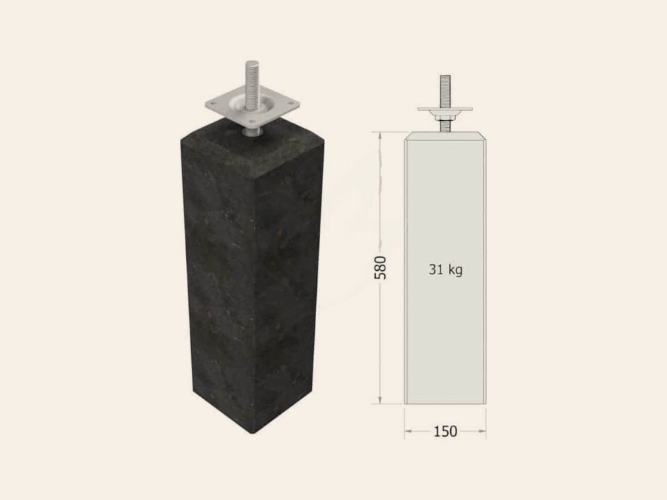 Betonpoer antraciet M – M20