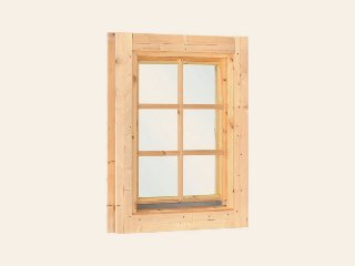 Uitzetraam Dubbel draai-/kiepraam blank hout 4-ruits Deluxe