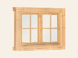 Uitzetraam Dubbel draai-/kiepraam blank hout 4-ruits Deluxe, foto 3