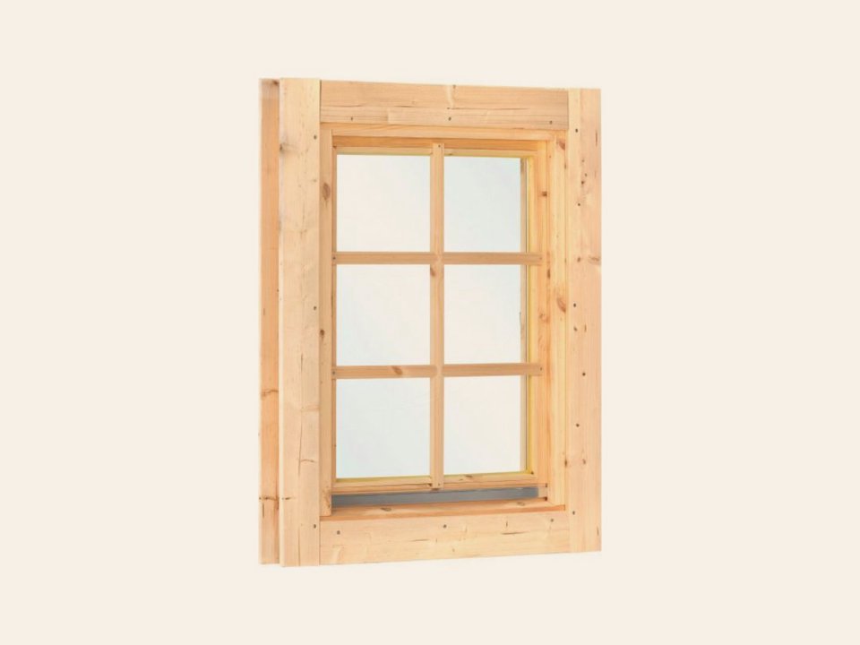 Uitzetraam blank hout 6-ruits Deluxe