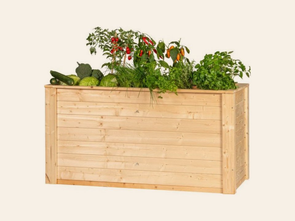 Verhoogde plantenbak Neckar, onbehandeld vuren 150 × 76 × 79 cm