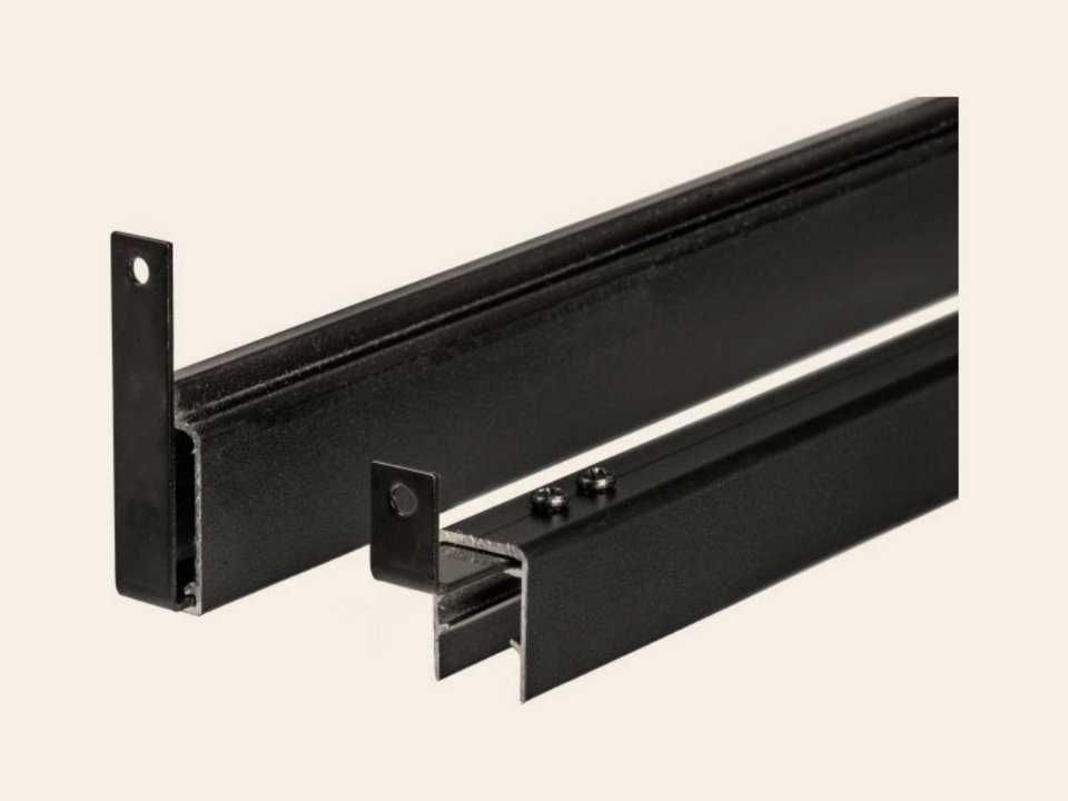Boven – / onderprofiel zwart Aluminium