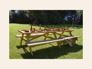 Picknicktafel Superieur 300 cm vuren gedroogd, groen geïmpregneerd