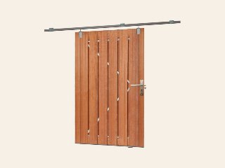 Tuindeur schuifsysteem hardhout 195 × 130 cm