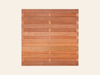 Hardhouten scherm 15-planks 180 × 180 cm horizontaal geschaafd