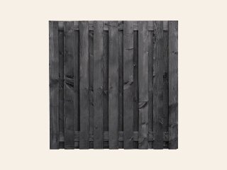 Scherm douglas zwart 180 × 180 19-planks