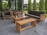 Teak loungeset Riverside 3-zits bank incl. kussens, foto 4