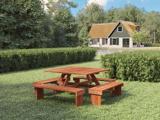 Hardhouten picknicktafel vierkant Premium