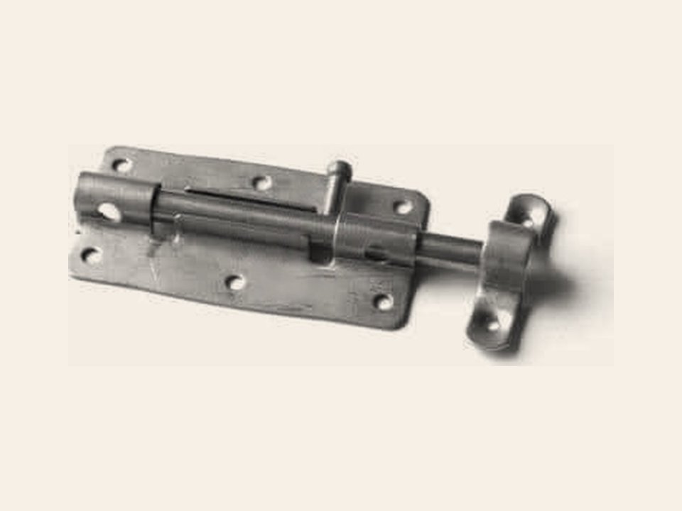Plaatgrendel 100 mm – 12 mm RVS