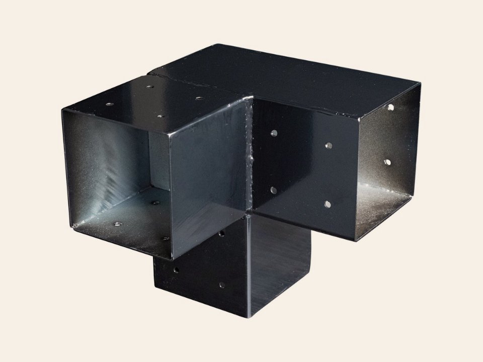 Paalverbinder 3-weg hoek + staander model