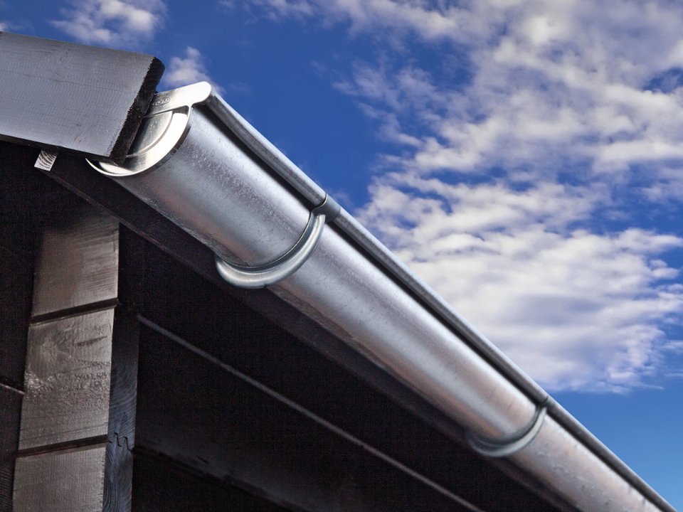Dakgootset, verzinkt, 125 mm, blokhut Bo